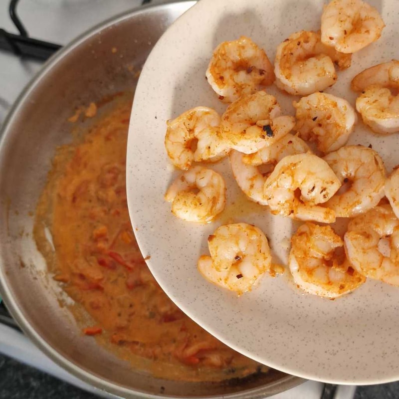 Creamy Tomato Pasta with Garlic Shrimp