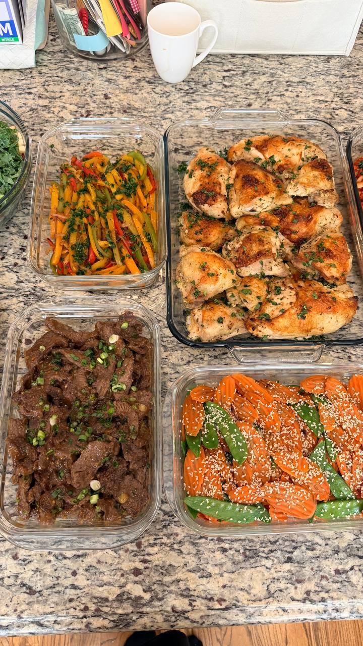 variety of foods are displayed on a dining table