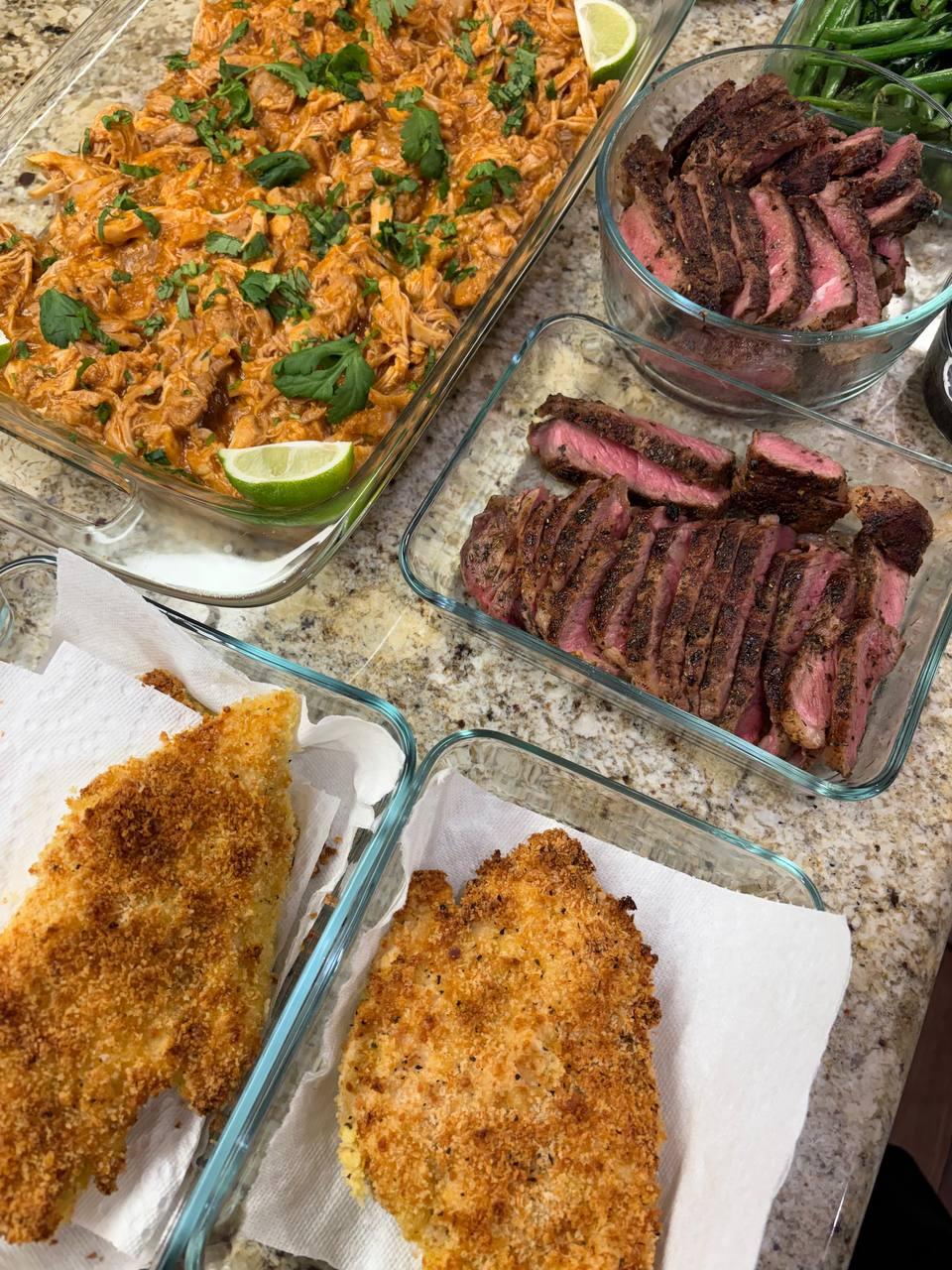 table is filled with a variety of food