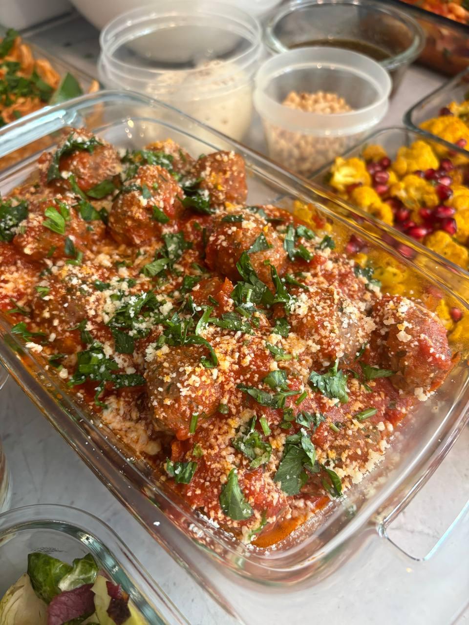 dish of meatballs in a tomato sauce