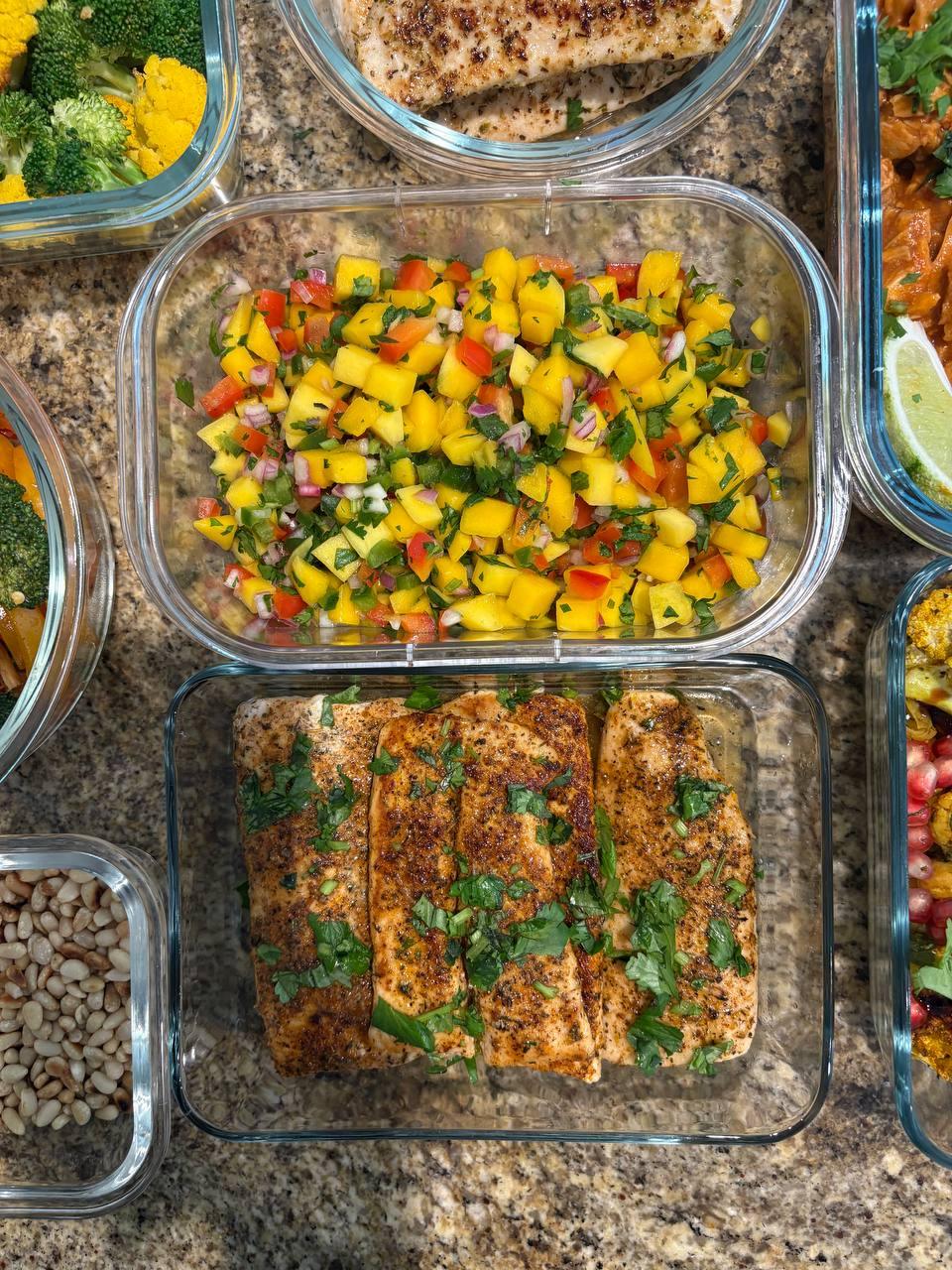 variety of foods are displayed on a dining table