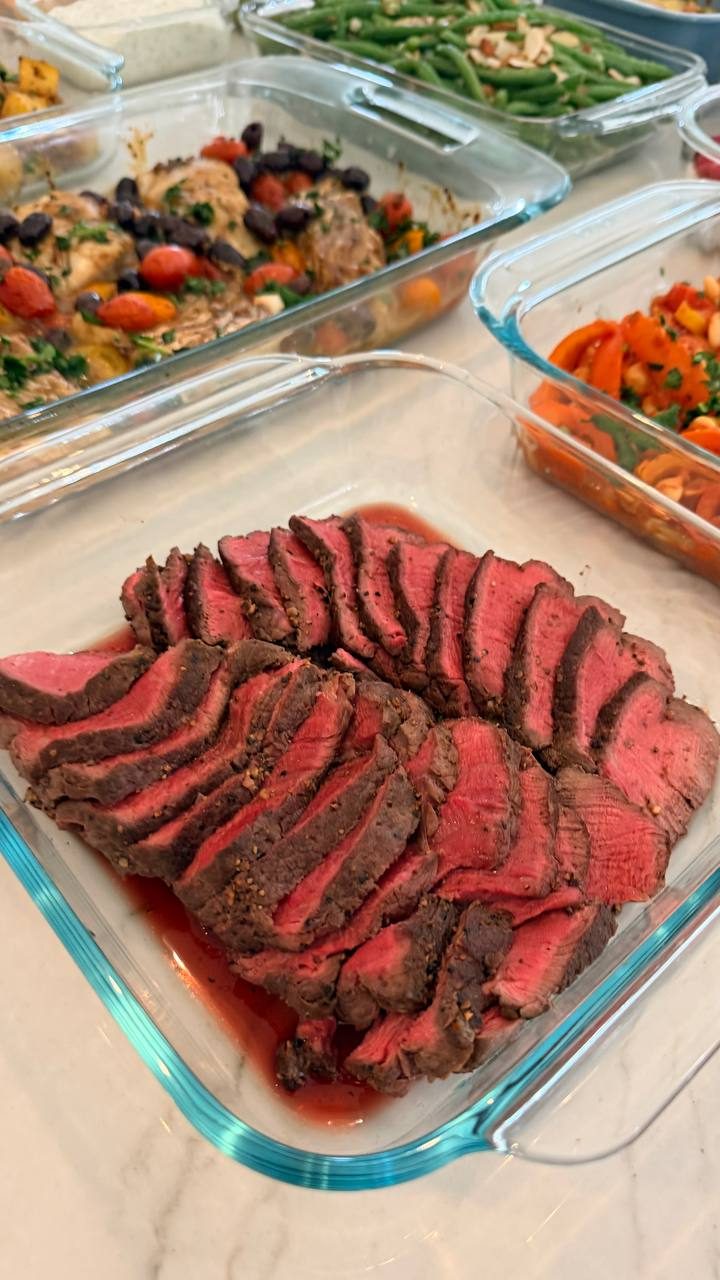 large piece of steak is the main focus