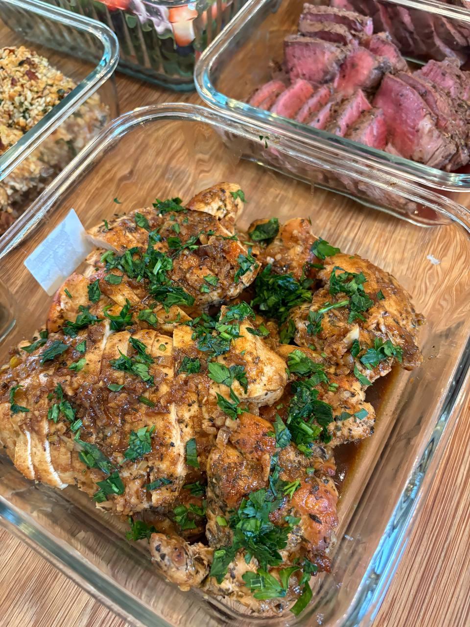 dish of chicken with herbs and spices